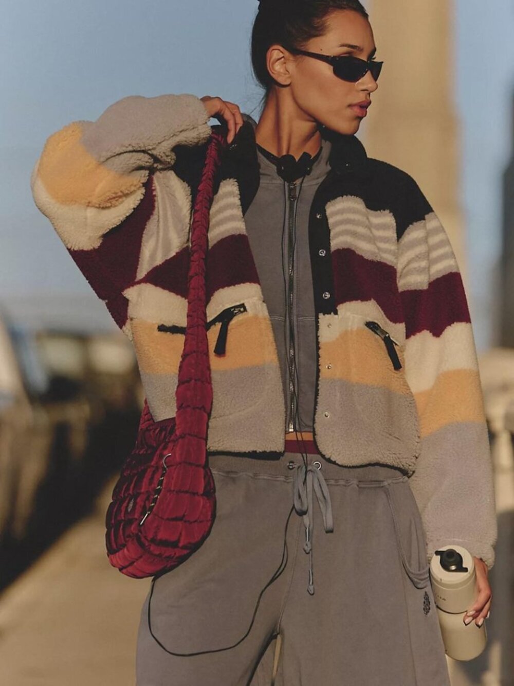 FREE PEOPLE Movement Hit The Slopes Printed Fleece Jacket in Multi Size Small - Picture 6 of 6